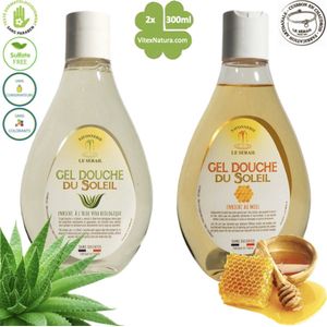 Sulfaatvrije douchegel | 2x 300ml | Honing & biologische Aloë vera | Le Sérail | Franse Marseillezeep Ambacht