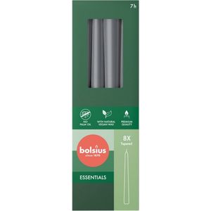 Bolsius - Gotische kaarsen - 245/24 - 8 stuks per verpakking - Stormy Grey