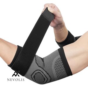 Nevolis Verstelbare Elleboogbrace Strepen Ademend Elleboogsteun met Compressie voor Gewichtheffen Golfer Tennis Tendinitis en Gewrichtspijn (L) .