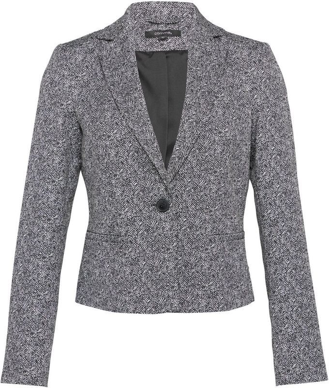 comma - Indoor-Blazer - Visgraatmotief - Gevoerd - Korte Lengte