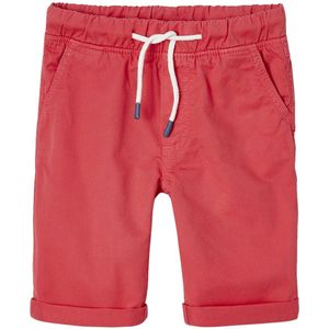 Jongensbermuda - Koraal - Katoenen Popeline - Taille Verstelbaar - Licht Verwassen Effect