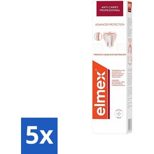 Elmex - Tandpasta - Anti Cariës Professional - Advanced Protection - 75 ml - Bulkverpakking - 5 stuks