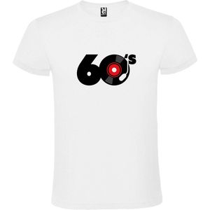 Wit T shirt met print van "" I Love Music of the Sixties "" print Zwart size S