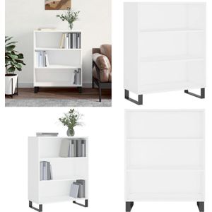 vidaXL Schappenkast 69,5x32,5x90 cm bewerkt hout wit - Schappenkast - Schappenkasten - Wandkast - Kast