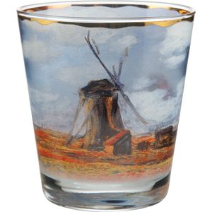 Goebel® - Claude Monet | Windlicht / Theelicht ""Tulpenveld"" | Glas, 10cm, waxinelicht houder