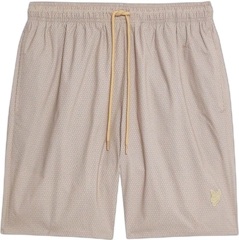 Lyle & Scott Geo Motief Geprinte Zwemshorts - Stealth Bruin