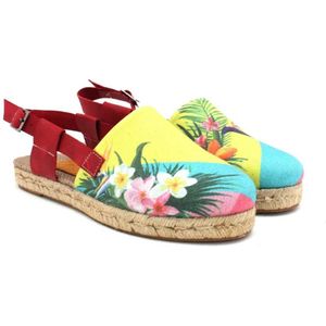 Goby - Tropical Vibes Dames Espadrilles met Bloemenprint - Maat 39