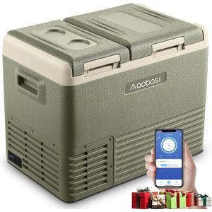 Draagbare 25L Compressor Koelbox met Dual Zone -20 °C tot 20 °C voor Auto, Vrachtwagen, Boot en Thuis