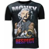 Marilyn Money - Digital Rhinestone T-shirt - Zwart