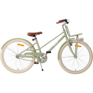 AMIGO Urban Meisjesfiets 24 Inch - Kinderfiets 35 cm - Lichtgewicht Aluminium - Met Terugtraprem en V-Brake - Groen