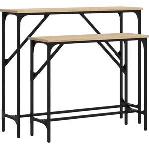 vidaXL - Wandtafels - 2 - st - bewerkt - hout - sonoma - eikenkleurig