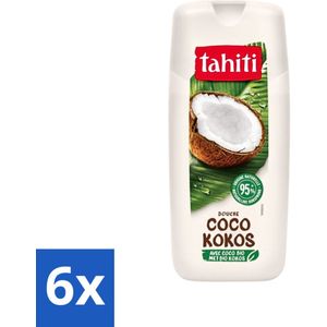 6 x Tahiti - Douchegel - Biologische Kokos - 100% Vegan - 300 ml - Douchegel - Kokos - Biologisch - Hydratatie - Verzorging