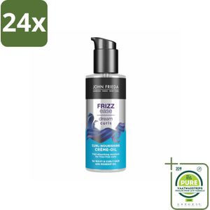 John Frieda – Haarolie – Dream Curls Curl Defining Crème Oil – Krulverzorging – 100 ml - Voordeelverpakking - 24 stuks - Kruldefinitie - Krulversterking