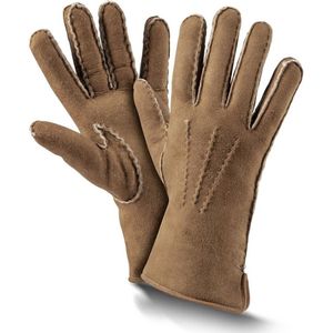 Fellhof Premium warme handschoenen winter maat 10 - taupe - lamswol - lamsleder - gevoerd – unisex