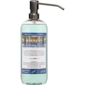 Handzeep Hammam Herbal 1 liter - met gratis RVS zilverkleurige pomp
