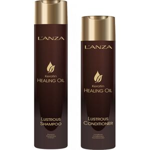Lanza Keratin Healing Oil Silken Shampoo 300ml + Conditioner 250ml