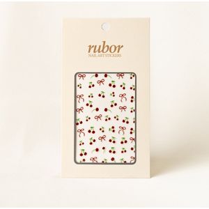 Rubor Nail-art sticker cherry - Nail-art - kersen - strik - rood - groen