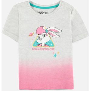 Looney Tunes - Lola Bunny - Girls Never Lose Kinder T-shirt - Kids 134/140 - Grijs/Roze