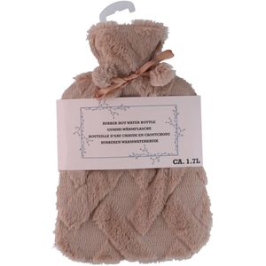 Warmwaterkruik - Bruin - 1,75L - Fluffy Pluche Hoes - Bedkruik