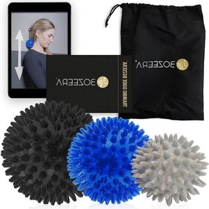 3x Spiky Massageballen 67 & 9 CM - Triggerpoint Bal Hard en Medium - Incl. GRATIS Video-handleiding - Premium Massageballen Set massage bal voeten