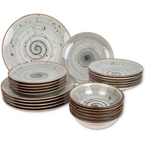 Luxe Servies - serviesset 6 personen - dinnerset - borden, schalen, mokken set - duurzaam - premium kwaliteit