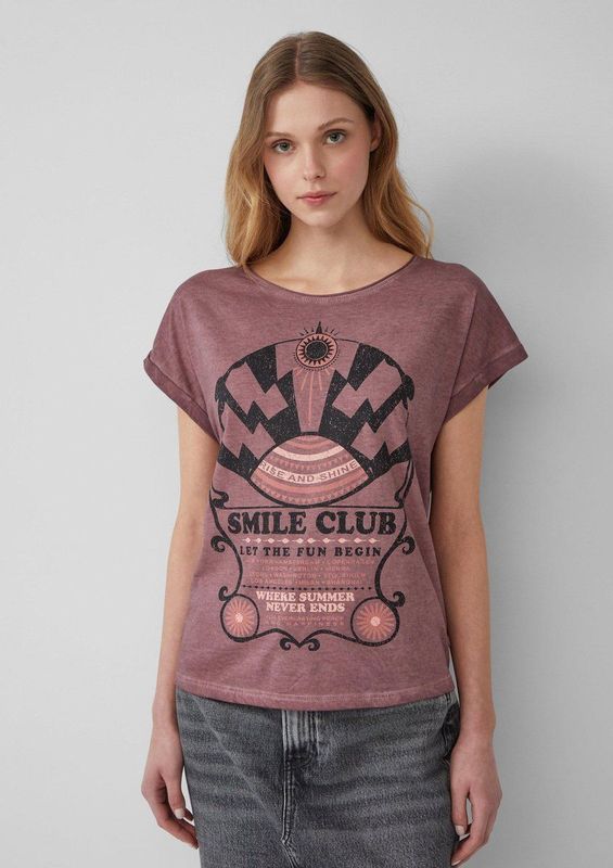 Bikini - Bruinroze - Regular Fit - Ronde Hals - Korte Mouwen