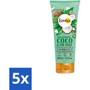 Lovea – Conditioner – Kokos & Groene Thee – Herstellend – 200 ml - Bulkverpakking - 5 stuks