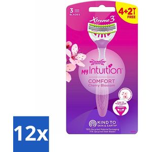 Wilkinson - Wegwerpscheermesjes - Xtreme 3 My Intuition - Comfortabel - 6 mesjes - Voordeelverpakking - 12 stuks