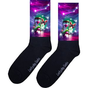 Rups - Opkikker - Grappige sokken - Valentijn cadeau - Verjaardag cadeau - Sint cadeau - Leuke sokken - Zandloper - Vlinder - Vrolijke sokken - Cadeautje - Grappig cadeau - Kerst Sokken - Vaderdag - Moederdag - Socks maken Happy - 37-44