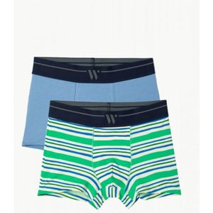 Woody boxershort jongens - groen/blauw - gestreept - 241-10-CLD-Z/064 - maat 104