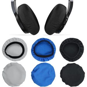 Allecto Plus - Set van 6 elastische wasbare oorkussens voor hoofdtelefoon - Zweetbescherming - Voor fitness en gaming - Zwart, grijs en blauw