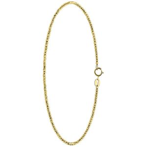 Lucardi Dames 14 Karaat geelgouden armband diamond cut - Armband - 14 Karaat Goud - Geelgoud - 17 cm