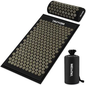 Acupressuurset - Multifunctionele Acupressuurmat en Kussen in Zwart en Goud
