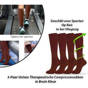 Meditor Plus - Therapeutische Compressiesokken - Bruin - 3-Paar