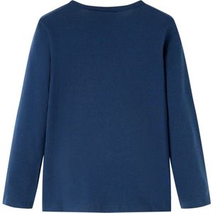 Kindershirt lange mouwen 128 marineblauw