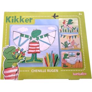 Kikker Chenille rijgen - Met 4 afbeeldingen - Inclusief draad met kleur - Hobbypakket voor kinderen vanaf 3 jaar