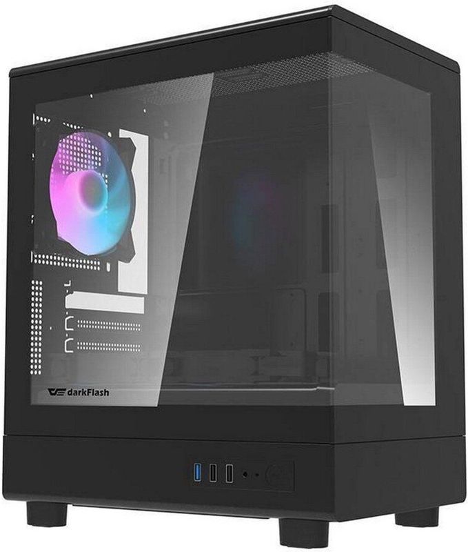 Darkflash - DB330M - PC Behuizing - Zwart - M-ATX/ITX - Met 3 ARGB Ventilatoren