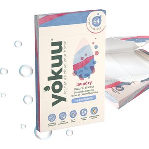 YOKUU Probiotische Wasstrips - 128 Wasbeurten - Parfumvrij - Reis Wasmiddel - Ultra Geconcentreerd en Voorgedoseerd - Ecologisch Wasproduct