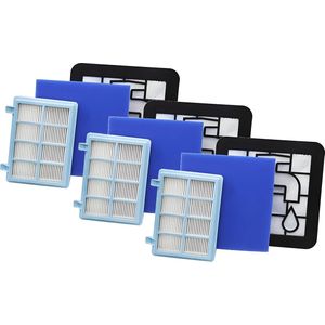 3x Filter set geschikt voor Philips PowerPro Compact & Power Pro Active en City stofzuiger FC8010/01 FC8010/02 - Motor & Uitblaas filter