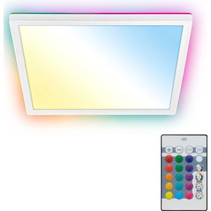 B.K.Licht - RGBIC LED Plafondlamp - met afstandsbediening - achtergrondverlichting - CCT - Dimbaar - 29x29x3 cm - Wit
