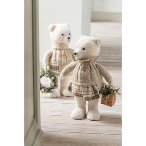 J-Line figuur Jongen + Meisje - polyester - beige/ecru - 2 stuks