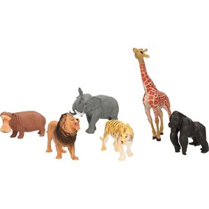 Animal World – Wilde Dieren – Speelgoed Voor Kinderen – Speelgoed – Speelgoedset - Plastic Dieren – Speelgoed - Jungle Dieren – Big Five – Speelfiguren – Leeuw – Olifant – Tijger – Gorilla – Giraffe – Nijlpaard