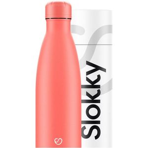 Slokky - Pastel Coral Thermosfles, Dop - 500ml