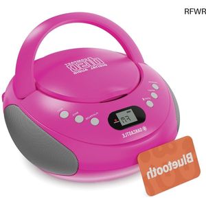 RFWR® Draagbare Bluetooth Boombox met CD-speler en FM-radio voor Kinderen - Roze