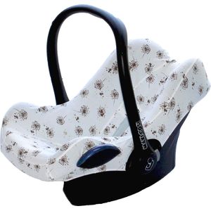 Maxi Cosi hoes Cabriofix Pebble Citi en meer - Autostoelhoes Groep 0 - Universeel - Baby Cadeau - Combineer met bijpassende Wallabiezzz Zonnekap Gordelbeschermer en Speendoekje - Comfortabel - Zacht Katoen - Bruin/Wit