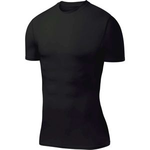 PowerLayer Mannen Compression Basislaag Top Korte Mouw Thermisch Ondershirt - Zwart, L