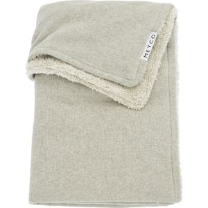 Meyco Baby Knit Basic teddy ledikant deken - sand melange - 100x150cm - 2.0 TOG