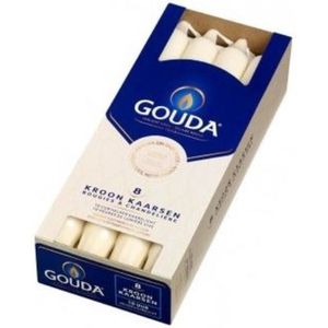GOUDA Dinerkaars Gouda Kroonkaarsen 240/24 doos 8 ivoor (per 4 stuks)