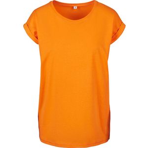 Damesshirt met ronde hals en omgeslagen mouw Paradise Orange - S