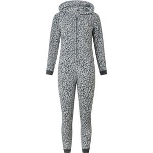 Cocodream meisjes onesie fleece - maat 140 - Panter - grijs